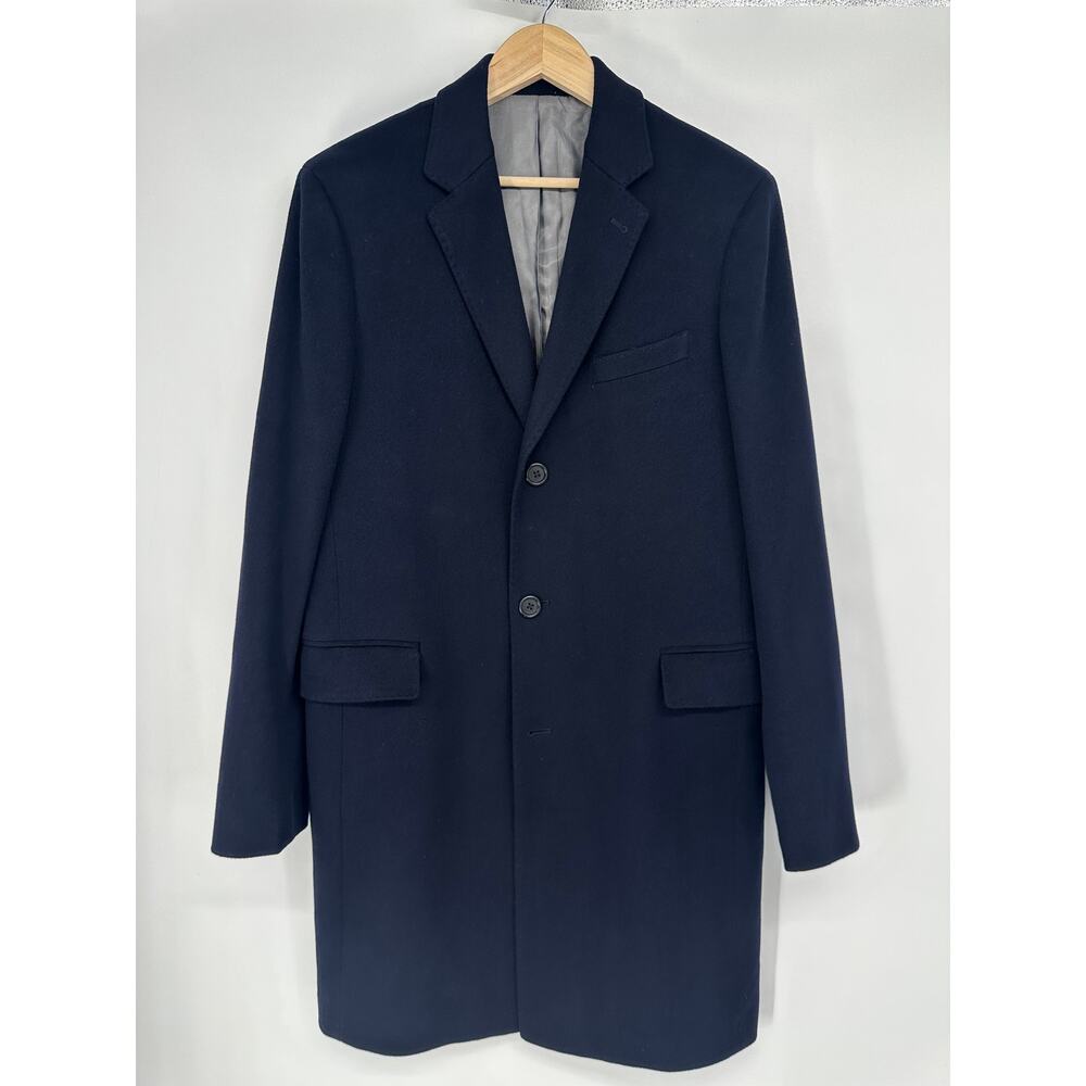 Saks Fifth Avenue Men’s Overcoat Loro Piana Wool Cashmere Coat 40L Navy Blue - Picture 3 of 14